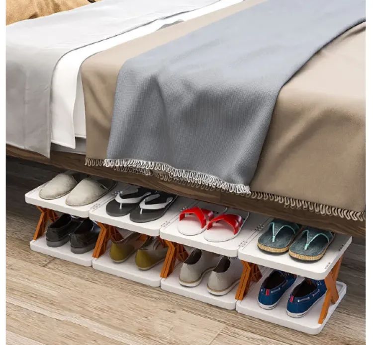 5-layer stackable vertical shoe storage rack and bookshelf organizer