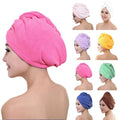 Quick Dry Hair Dryer Cap – 100% Cotton Towel Turban for Fast Absorption - Shoplio