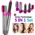 5-in-1 Hair Dryer Brush Kit – Electric Blow Dryer, Curling Brush, Hair Comb, and Straightener - Shoplio