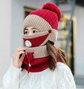 3-in-1 Winter Hat, Neck Warmer, and Face Mask Set – Cozy and Stylish for Women - Shoplio