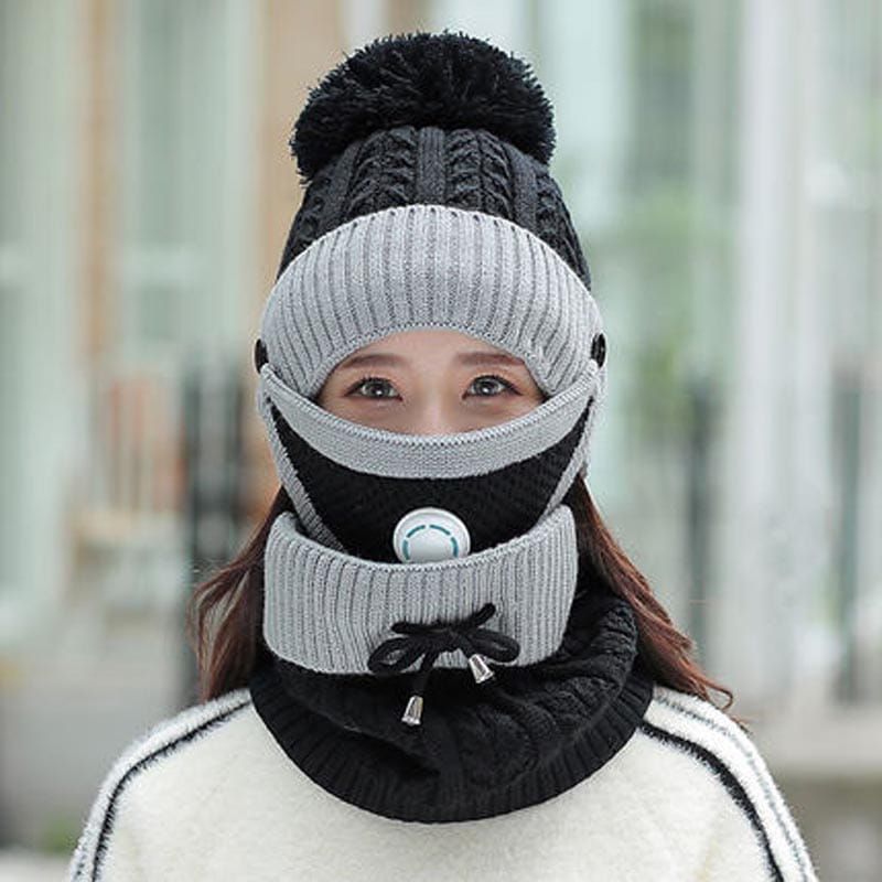 3-in-1 Winter Hat, Neck Warmer, and Face Mask Set – Cozy and Stylish for Women - Shoplio