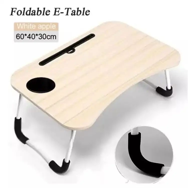 Foldable Laptop Table Stand for Bed & Study – Multifunctional Desk with Cup Holder - Shoplio